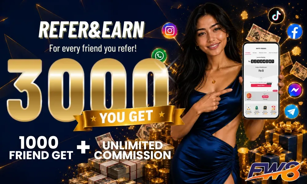 FW8 Nepal Refer and Earn NPR 3000 Plus Unlimited Commission