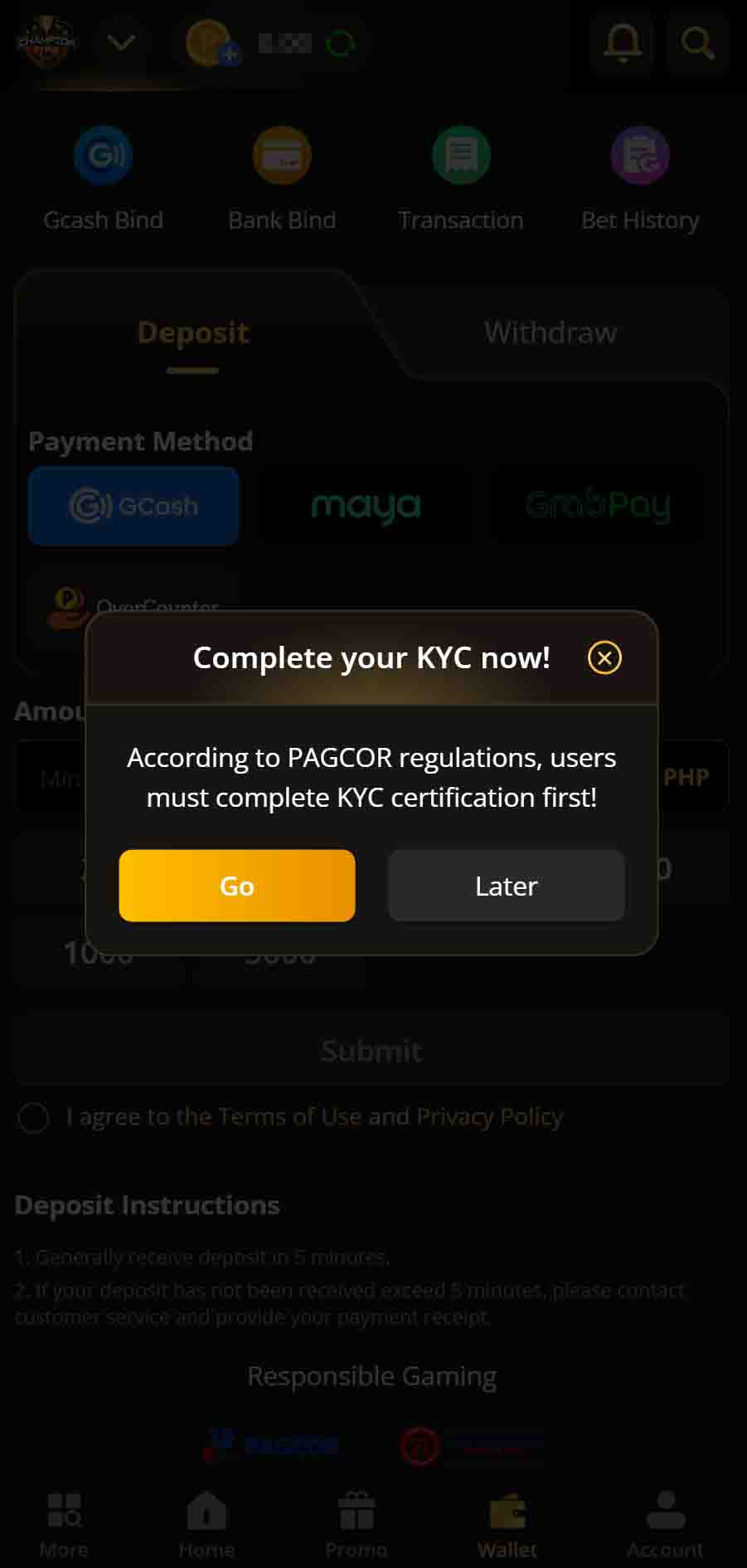 Champion Zone casino login Withdraw KYC